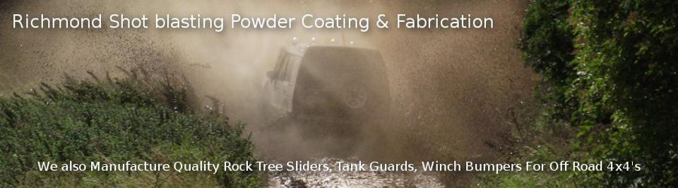 Richmond Shot blasting Powder Coating & Fabrication Landrover Defender/Discovery Off Road Accessories We also Manufacture Quality Rock Tree Sliders, Tank Guards, Winch Bumpers For Off Road 4x4's